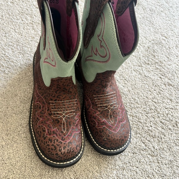 Ariat Women’s Size 6.5 Fatbaby Brown Leopard Western Cowgirl Boots WORE 1X - Picture 4 of 7